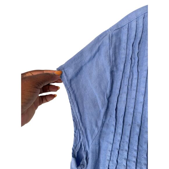 Free People CP Shades Dress Blue Lagenlook Linen Regina Tunic Relaxed Large‎ - Picture 9 of 15